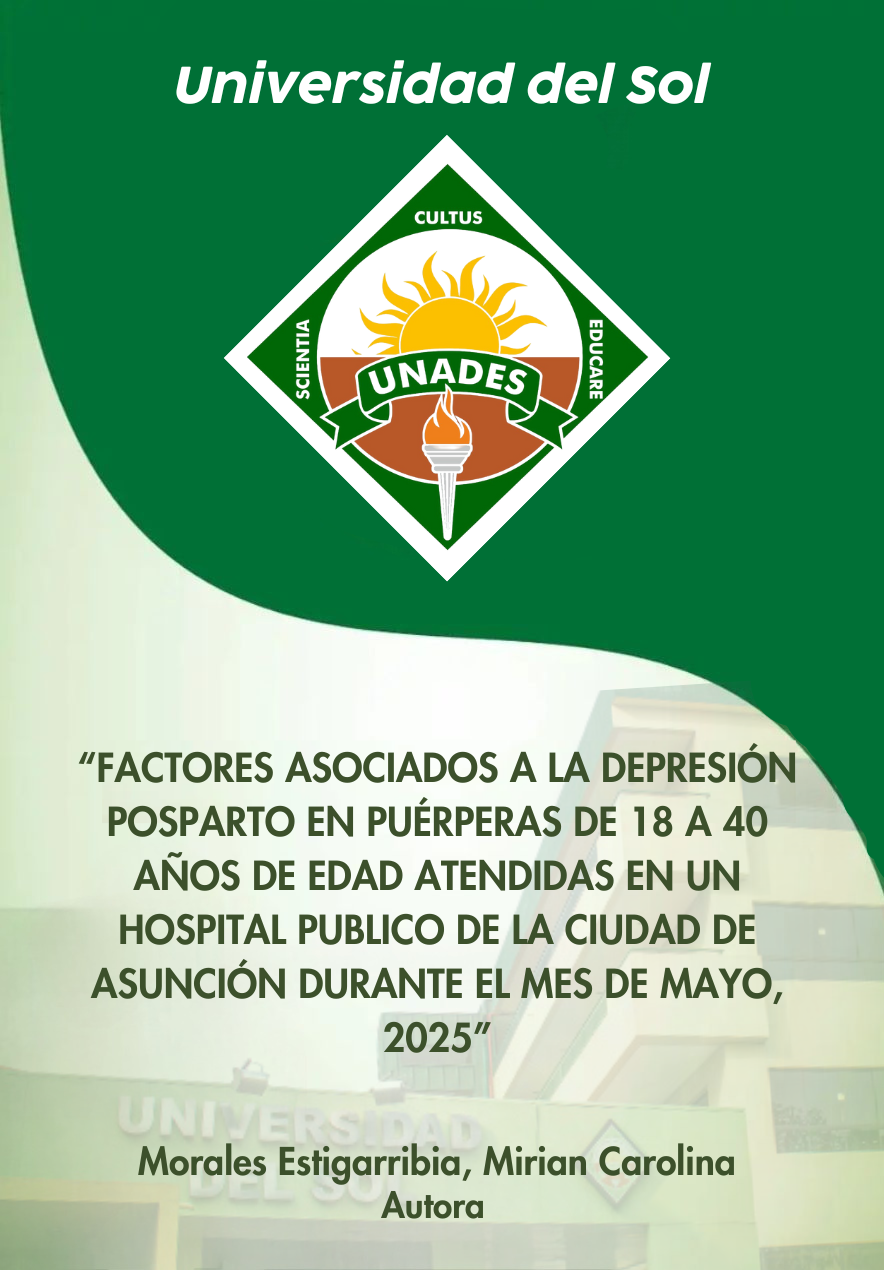 Portada del artículo científico sobre depresión posparto en hospital público de Asunción, UNADES 2025