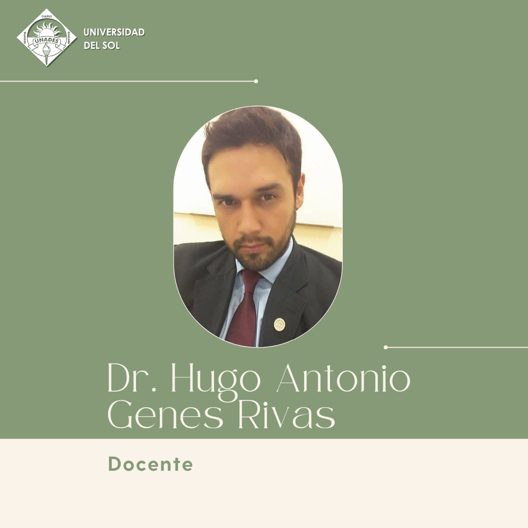 Fotografía del Dr. Hugo Antonio Genes Rivas, Docente de UNADES