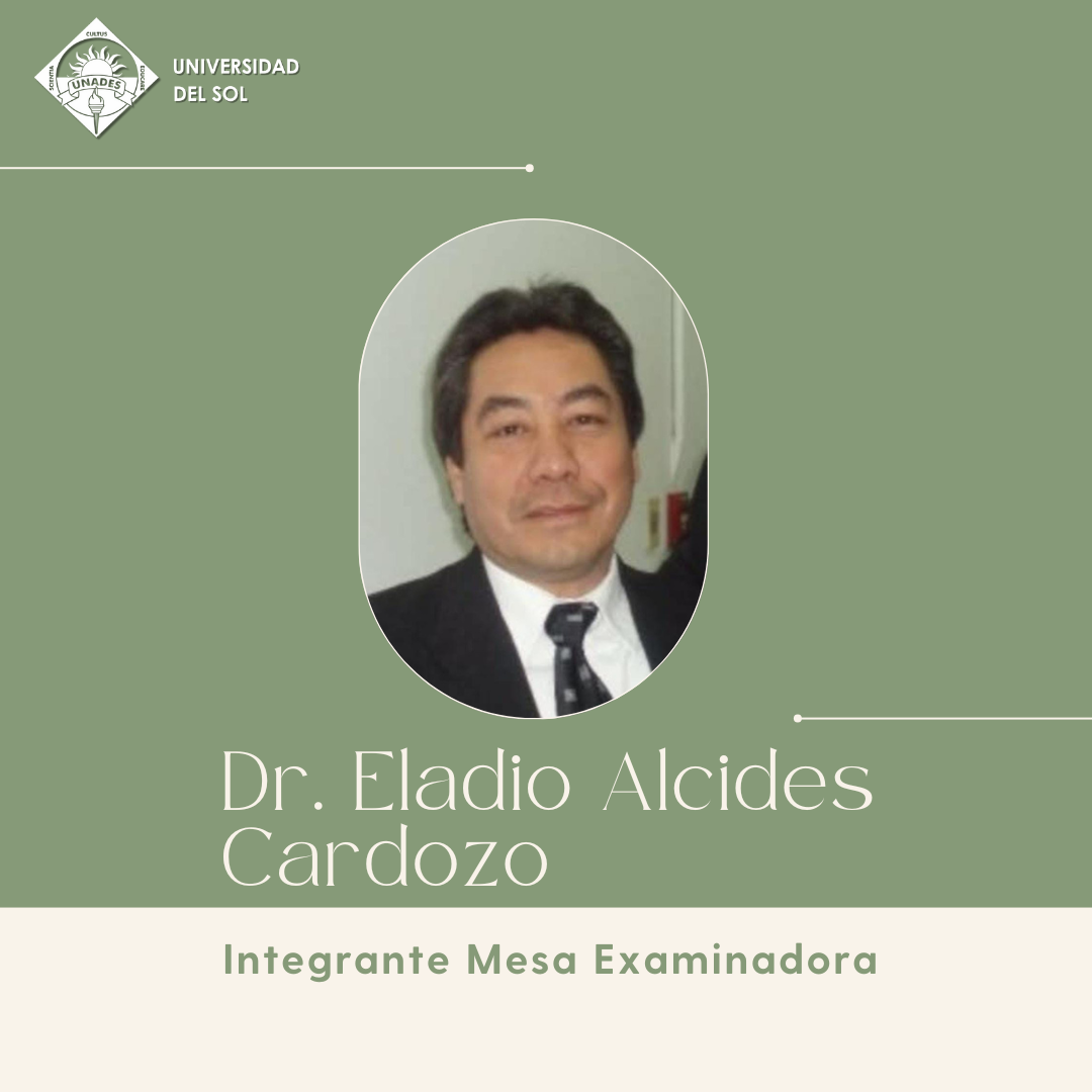 Dr. Eladio Alcides Cardozo, integrante de la Mesa Examinadora del Programa Extranjero de UNADES