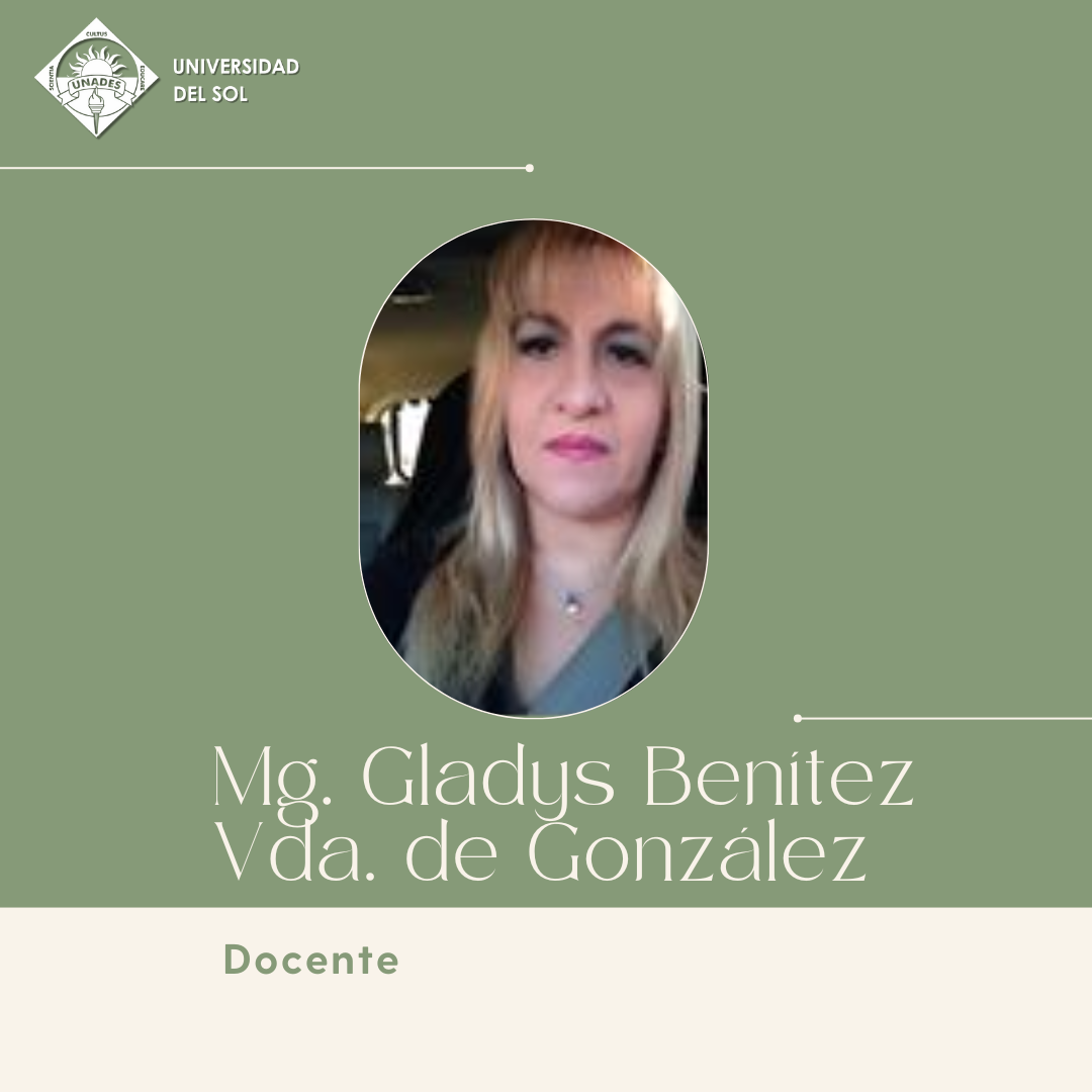Fotografía de Mg. Gladys Benítez Vda. de González, docente de UNADES